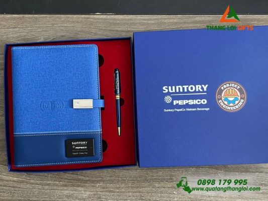 GST 38 - Bộ Quà Tặng VIP (Sổ Tay Đa Năng+Bút Ký) - In Logo Doanh Nghiệp