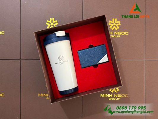 GST 57 - Bộ Quà Tặng (Ly Giữ Nhiệt+Hộp Namecard) - In Logo Doanh Nghiệp