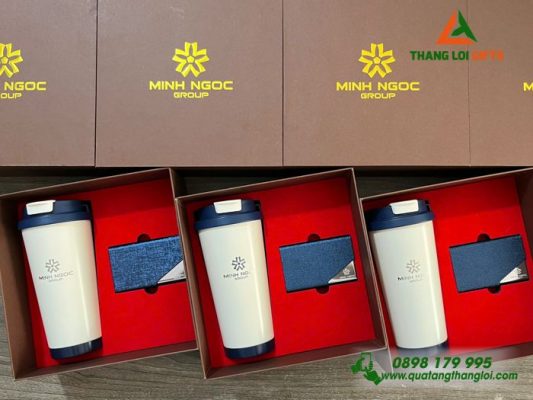 GST 57 - Bộ Quà Tặng (Ly Giữ Nhiệt+Hộp Namecard) - In Logo Doanh Nghiệp