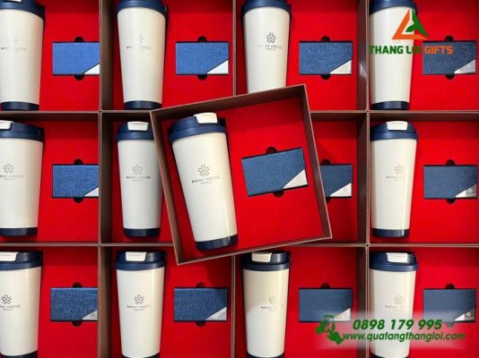GST 57 - Bộ Quà Tặng (Ly Giữ Nhiệt+Hộp Namecard) - In Logo Doanh Nghiệp