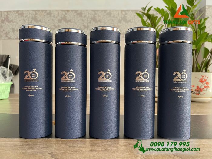 Bình Giữ Nhiệt Sơn Nhám Cao Cấp Khắc Nội Dung THCS HẢI THƯỢNG Làm Qùa Tặng Trường Học