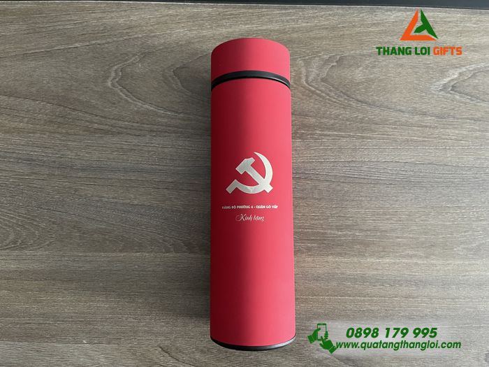 BÌNH GIỮ NHIỆT INOX KHẮC LOGO ĐẢNG BỘ PHƯỜNG - QUÀ TẶNG Ý NGHĨA