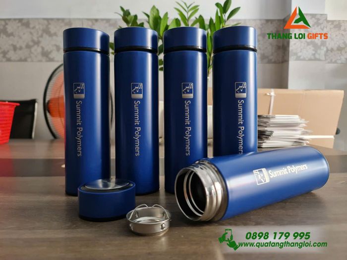 Bình Giữ Nhiệt Inox Sơn Bóng In Khắc Logo Doanh Nghiệp Summit Polymers 