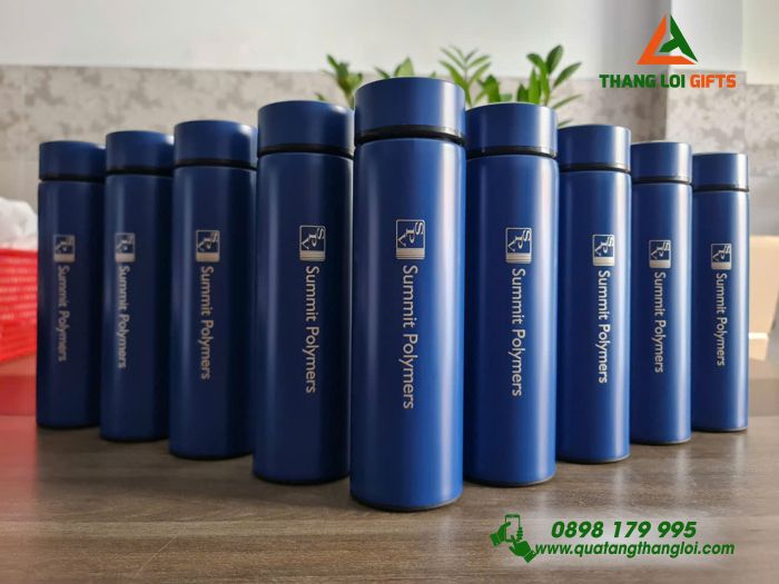 Bình Giữ Nhiệt Inox Sơn Bóng In Khắc Logo Doanh Nghiệp Summit Polymers 