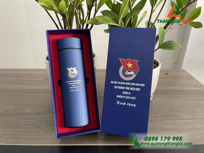 Bình Giữ Nhiệt & Hộp Đựng Khắc Logo ĐOÀN THANH NIÊN