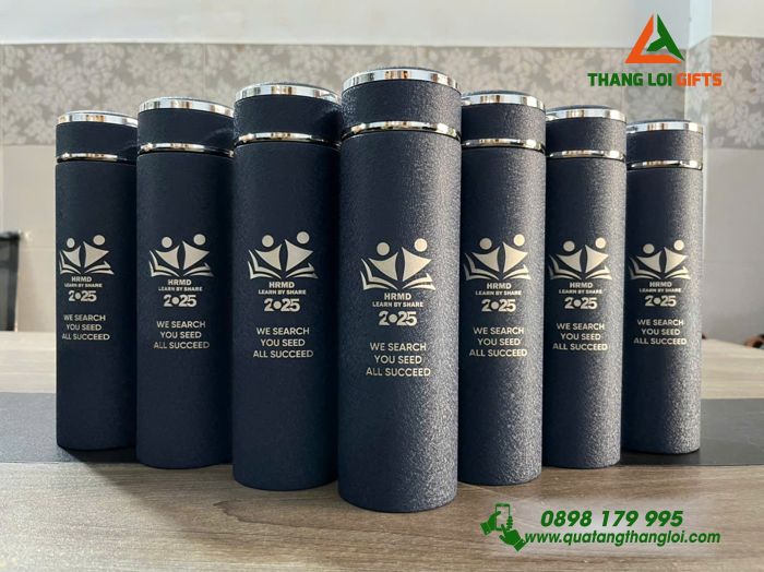 BÌNH GIỮ NHIỆT KHẮC LOGO HRMD - MÓN QUÀ ĐỈNH CỦA CHÓP