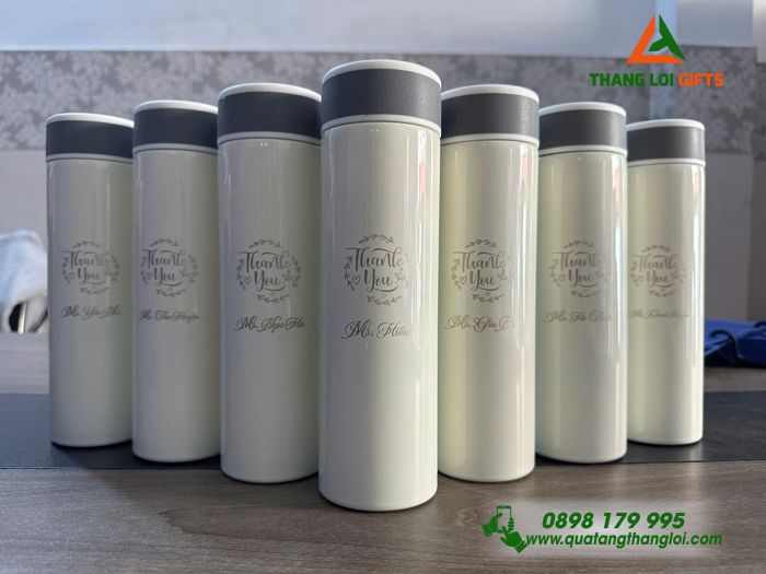 Combo Qùa Tặng ( Bình Giữ Nhiệt Sơn Bóng + Bút Ký ) Khắc Tên Theo Yêu Cầu