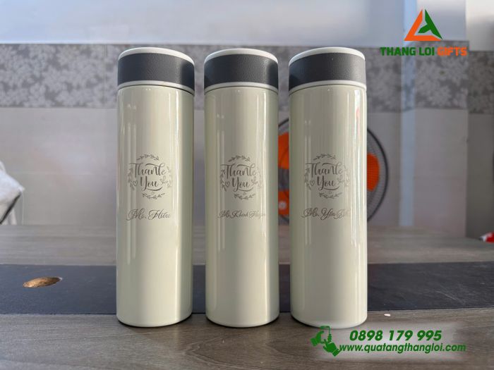 Combo Qùa Tặng ( Bình Giữ Nhiệt Sơn Bóng + Bút Ký ) Khắc Tên Theo Yêu Cầu