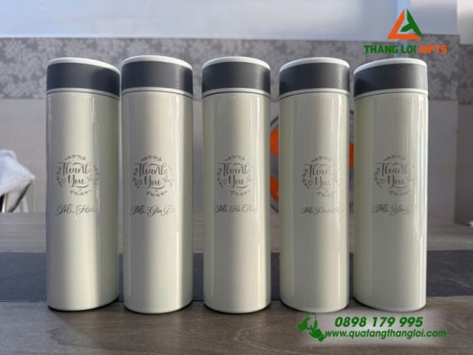 Combo Qùa Tặng ( Bình Giữ Nhiệt Sơn Bóng + Bút Ký ) Khắc Tên Theo Yêu Cầu