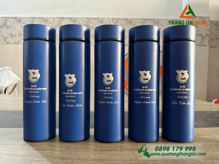 BÌNH GIỮ NHIỆT KHẮC LOGO ĐẠI HỘI CHI ĐOÀN ĐIỆN LỰC QUẢNG NINH