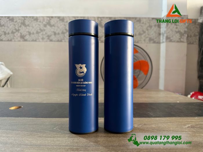 BÌNH GIỮ NHIỆT KHẮC LOGO ĐẠI HỘI CHI ĐOÀN ĐIỆN LỰC QUẢNG NINH