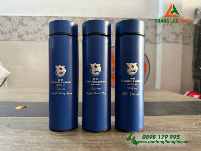 BÌNH GIỮ NHIỆT KHẮC LOGO ĐẠI HỘI CHI ĐOÀN ĐIỆN LỰC QUẢNG NINH