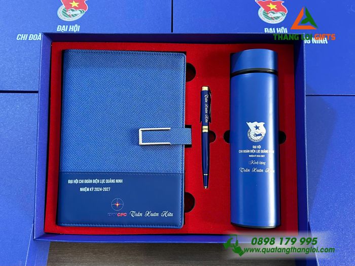COMBO QUÀ TẶNG GIFTSET IN KHẮC LOGO ĐẠI HỘI CHI ĐOÀN ĐIỆN LỰC QUẢNG NAM