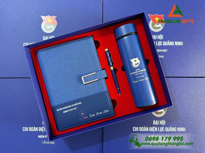 COMBO QUÀ TẶNG GIFTSET IN KHẮC LOGO ĐẠI HỘI CHI ĐOÀN ĐIỆN LỰC QUẢNG NAM