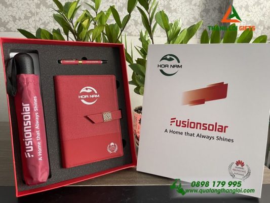 Bộ Qùa Tặng Giftset In Ấn Nội Dung Logo FUSIONSOLAR - Làm Qùa Tặng Doanh Nghiệp