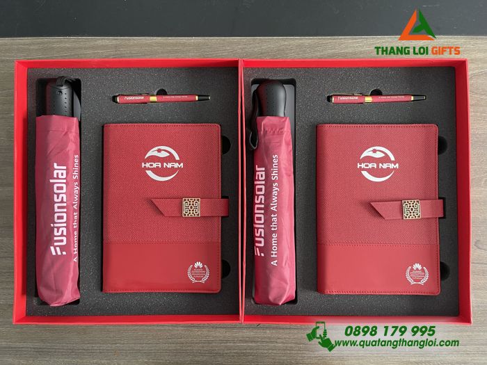 Bộ Qùa Tặng Giftset In Ấn Nội Dung Logo FUSIONSOLAR - Làm Qùa Tặng Doanh Nghiệp