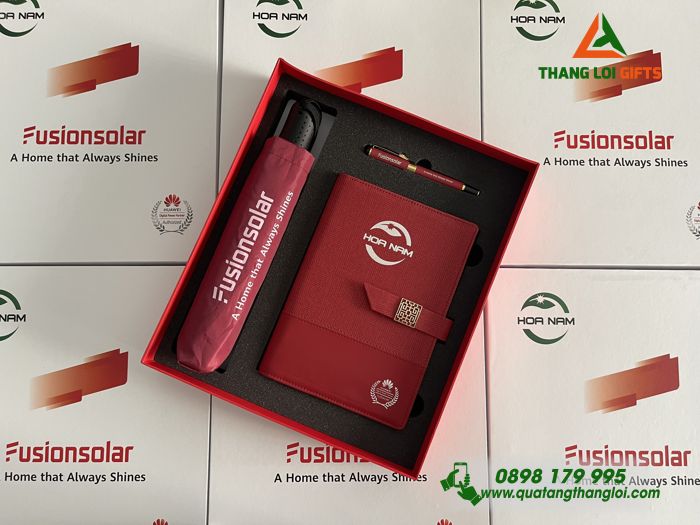 Bộ Qùa Tặng Giftset In Ấn Nội Dung Logo FUSIONSOLAR - Làm Qùa Tặng Doanh Nghiệp