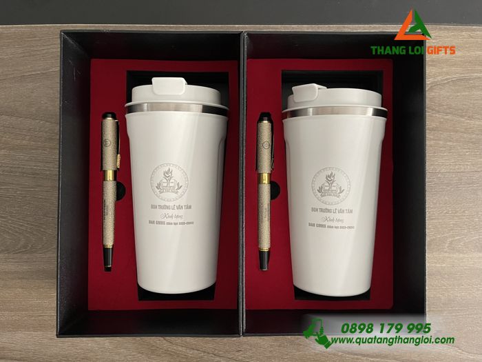 Bộ Qùa Tặng Giftset Ly Giữ Nhiệt Bút Cao Cấp In Khắc Nội Dung Làm Qùa Tặng Tri Ân Trường Học