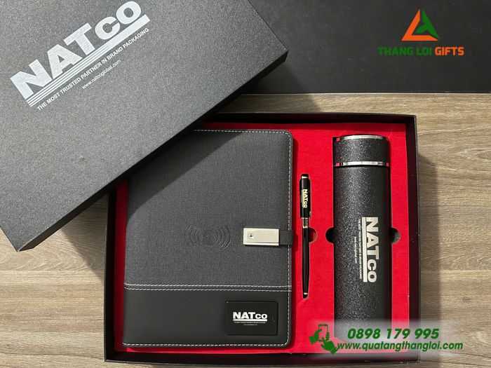 Bộ Qùa Tặng Giftset Cao Cấp In Khắc Logo NATCO Làm Qùa Tăng Doanh Nghiệp