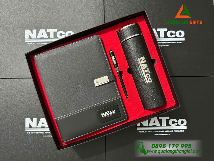 Bộ Qùa Tặng Giftset Cao Cấp In Khắc Logo NATCO Làm Qùa Tăng Doanh Nghiệp