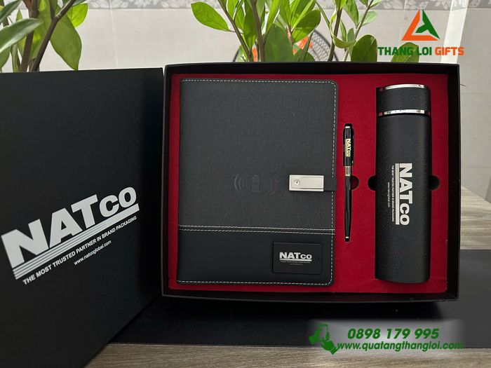 Bộ Qùa Tặng Giftset Cao Cấp In Khắc Logo NATCO Làm Qùa Tăng Doanh Nghiệp