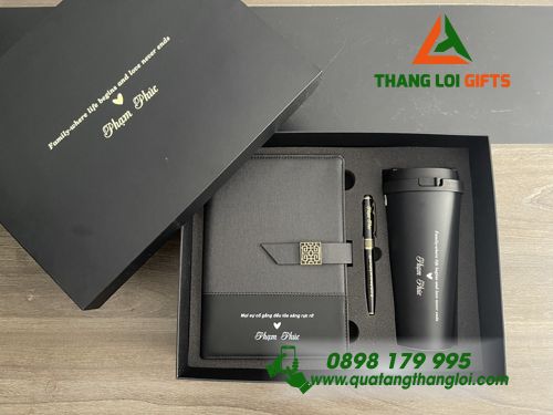 BỘ QUÀ TẶNG GIFTSET IN KHẮC LOGO - BÌNH GIỮ NHIỆT LOCK&LOCK - BÚT KÝ - SỔ TAY