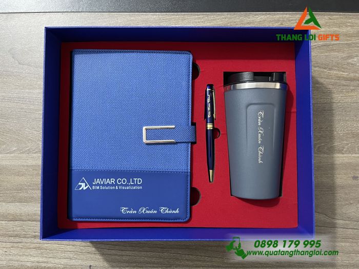 Bộ Qùa Tặng Giftset 3 Món In Khắc Tên Riêng Và Logo Doanh Nghiệp JAVIAR Làm Qùa Tặng Nhân Viên