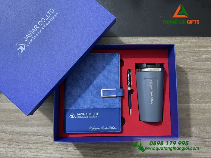 Bộ Qùa Tặng Giftset 3 Món In Khắc Tên Riêng Và Logo Doanh Nghiệp JAVIAR Làm Qùa Tặng Nhân Viên