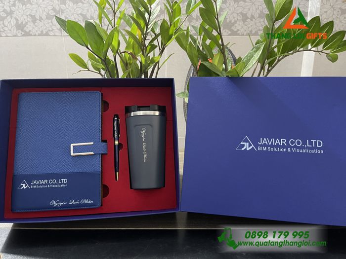 Bộ Qùa Tặng Giftset 3 Món In Khắc Tên Riêng Và Logo Doanh Nghiệp JAVIAR Làm Qùa Tặng Nhân Viên