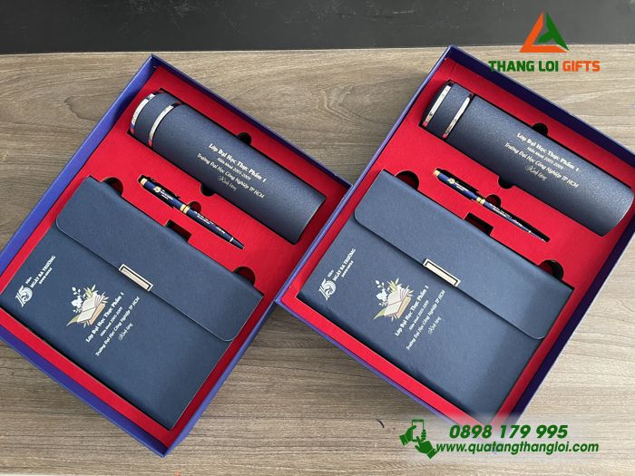 BỘ QUÀ TẶNG GIFTSET KHẮC LOGO TRƯỜNG ĐẠI HỌC CÔNG NGHIỆP TP.HCM - TRI ÂN