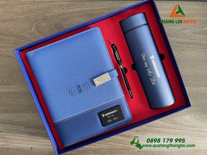 COMBO QUÀ TẶNG GIFTSET KHẮC LOGO - SỔ TAY ĐA NĂNG - BÌNH GIỮ NHIỆT - BÚT KÝ