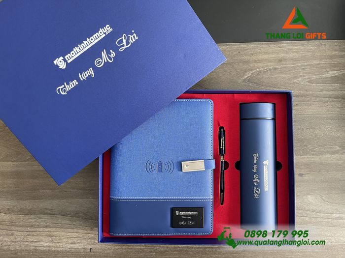 COMBO QUÀ TẶNG GIFTSET KHẮC LOGO - SỔ TAY ĐA NĂNG - BÌNH GIỮ NHIỆT - BÚT KÝ