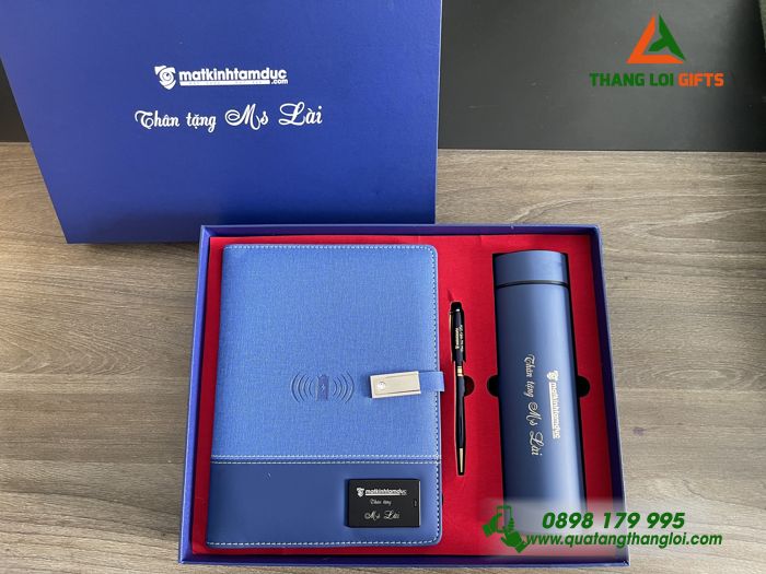 COMBO QUÀ TẶNG GIFTSET KHẮC LOGO - SỔ TAY ĐA NĂNG - BÌNH GIỮ NHIỆT - BÚT KÝ