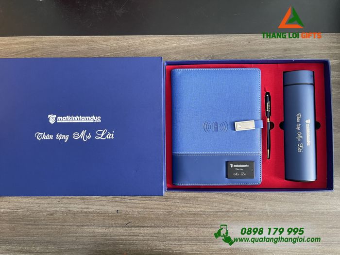 COMBO QUÀ TẶNG GIFTSET KHẮC LOGO - SỔ TAY ĐA NĂNG - BÌNH GIỮ NHIỆT - BÚT KÝ