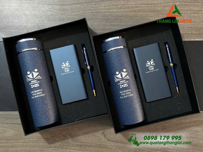 Bộ Qùa Tặng Giftset 3 Món Cao Cấp In Khắc Nội Dung Và Logo HRMD 