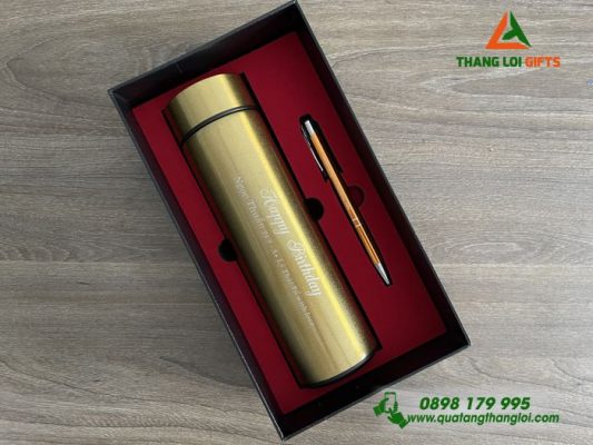 Bộ Qùa Tặng Giftset Màu Vàng Khắc Tên Làm Qùa Sinh Nhật