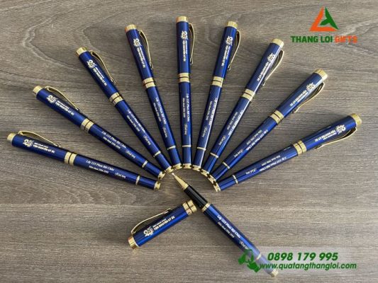 BÚT KÝ KIM LOẠI KHẮC LOGO TRƯỜNG HỌC PHAN BỘI CHÂU - NGUYÊN VEN KÝ ỨC