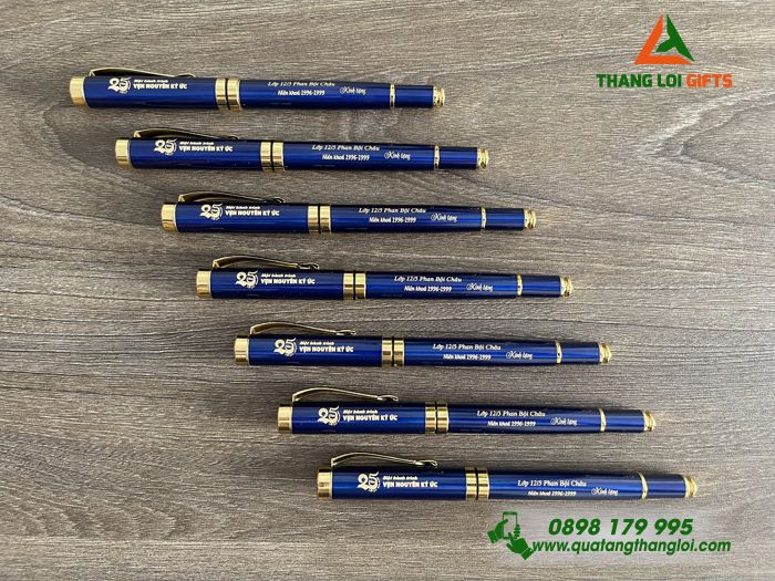 BÚT KÝ KIM LOẠI KHẮC LOGO TRƯỜNG HỌC PHAN BỘI CHÂU - NGUYÊN VEN KÝ ỨC