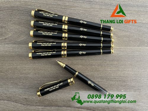 Bút Ký Kim Loại Nắp Đẩy Khắc Logo Kỷ Niệm 30 Năm - THPT Số 1 Đức Phổ