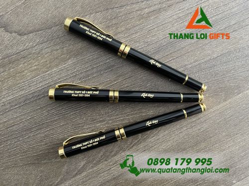 Bút Ký Kim Loại Nắp Đẩy Khắc Logo Kỷ Niệm 30 Năm - THPT Số 1 Đức Phổ