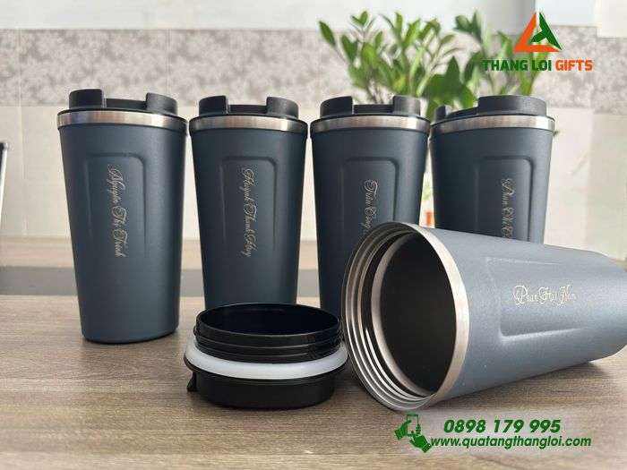 Cốc Giữ Nhiệt 510ml Khắc Tên Riêng Và Logo Doanh Nghiệp JAVIAR Làm Qùa Tặng Nhân Viên