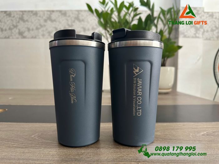 Cốc Giữ Nhiệt 510ml Khắc Tên Riêng Và Logo Doanh Nghiệp JAVIAR Làm Qùa Tặng Nhân Viên
