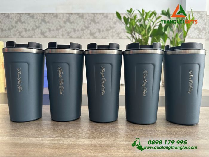 Cốc Giữ Nhiệt 510ml Khắc Tên Riêng Và Logo Doanh Nghiệp JAVIAR Làm Qùa Tặng Nhân Viên