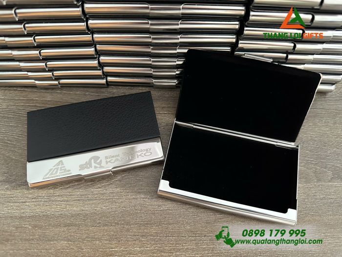 Hộp Đựng Namecard Màu Đen Khắc Logo Công Ty Silent Technology KANEKO 