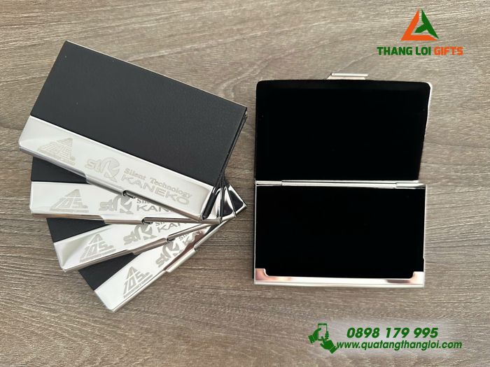 Hộp Đựng Namecard Màu Đen Khắc Logo Công Ty Silent Technology KANEKO 