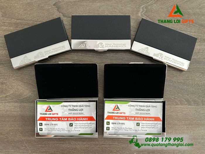 Hộp Đựng Namecard Màu Đen Khắc Logo Công Ty Silent Technology KANEKO 