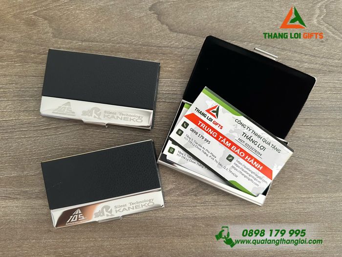 Hộp Đựng Namecard Màu Đen Khắc Logo Công Ty Silent Technology KANEKO 