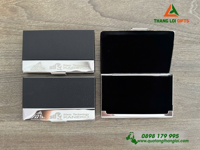 Hộp Đựng Namecard Màu Đen Khắc Logo Công Ty Silent Technology KANEKO 