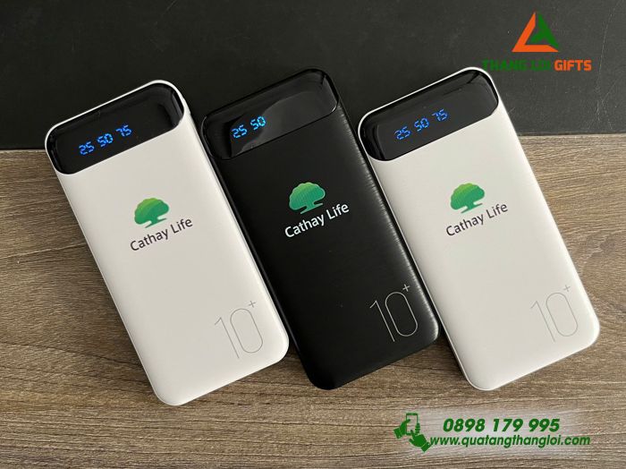 Pin Sạc Dự Phòng 10.000mAh Có Đèn LED Cathy Life Khắc Nội Dung Theo Yêu Cầu