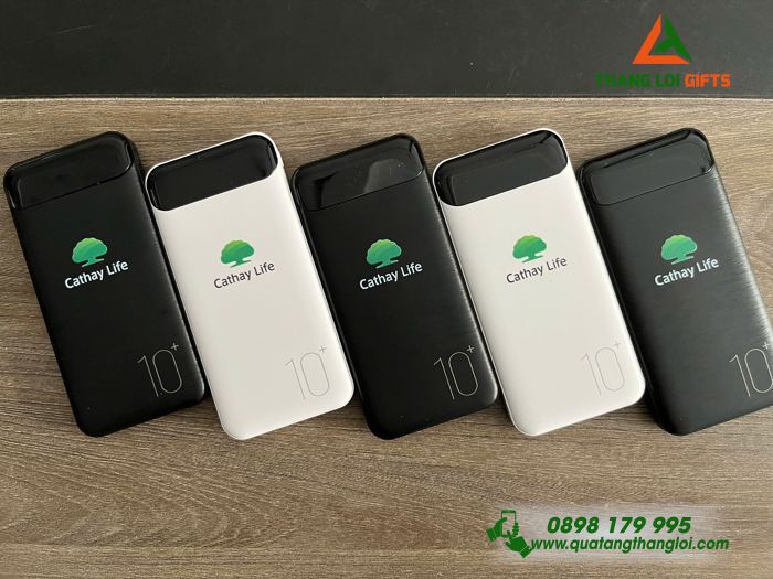 Pin Sạc Dự Phòng 10.000mAh Có Đèn LED Cathy Life Khắc Nội Dung Theo Yêu Cầu